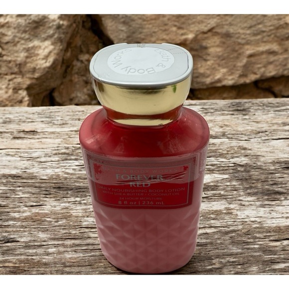 Bath & Body Works Body Lotion Forever Red Daily Nourishing 8oz Shea Butter New - Picture 3 of 5